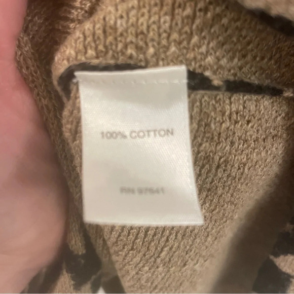 J. Jill Womens Tan And Black Houndstooth Sweater Women Size XS 100% Cotton - Picture 5 of 6